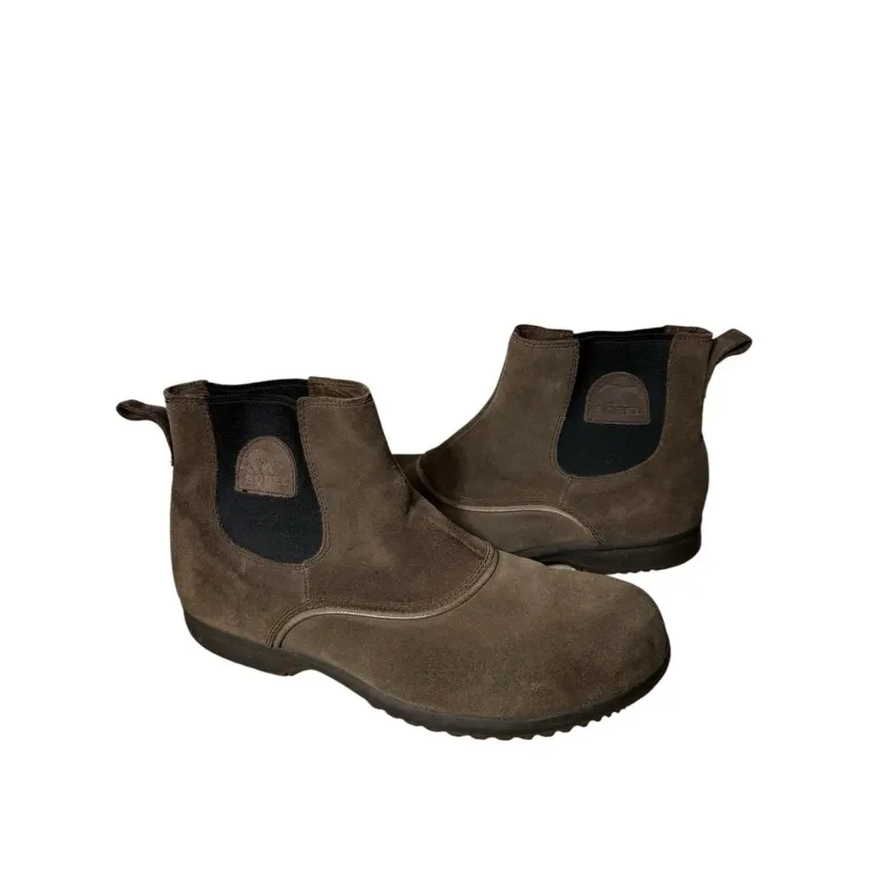 Sorel Men’s 10 Greely Waterproof Brown Suede Chelsea Boots Gorpcore Great Tread